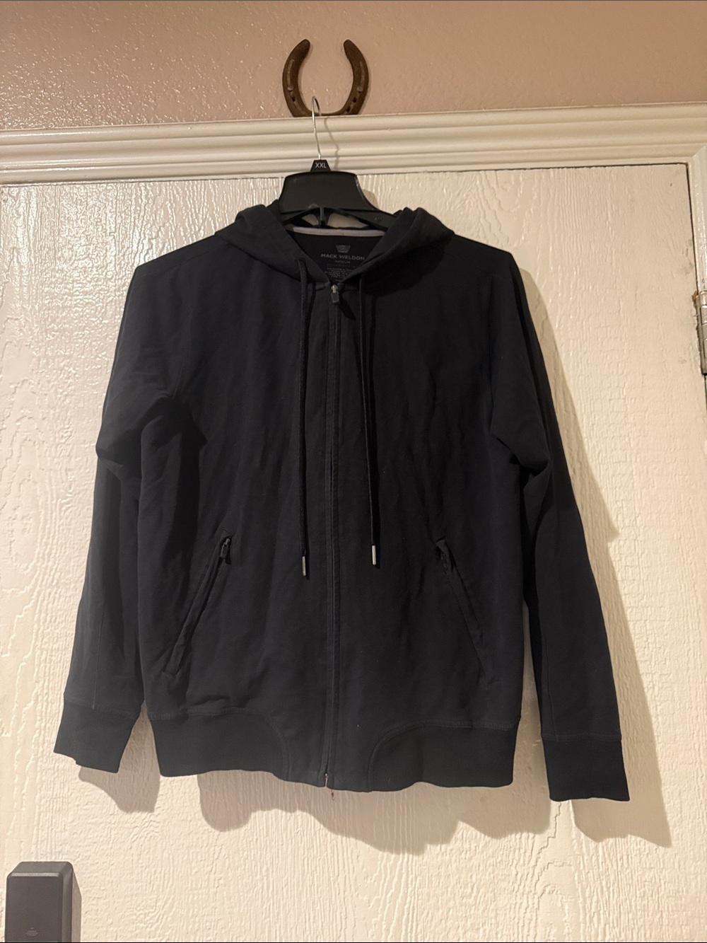 Mack Weldon Black Full-Zip Hooded Sweater